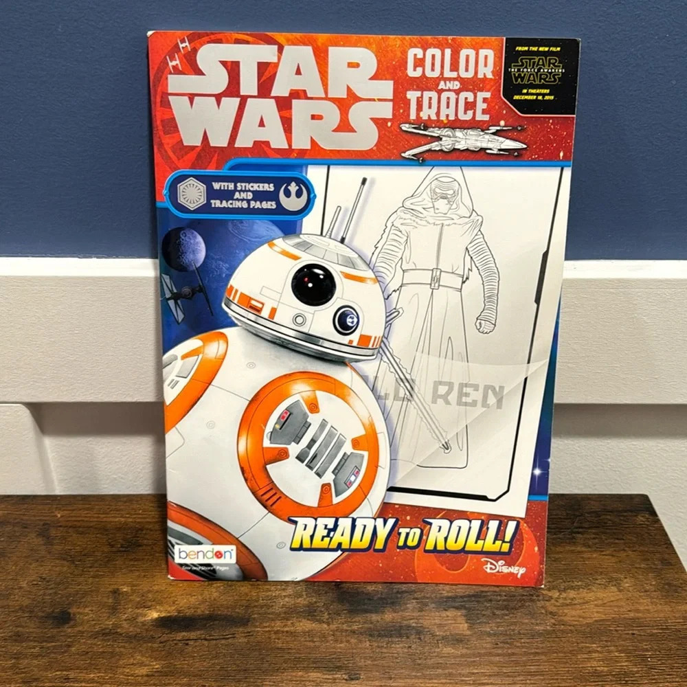 New STAR WARS color and trace coloring book with stickers